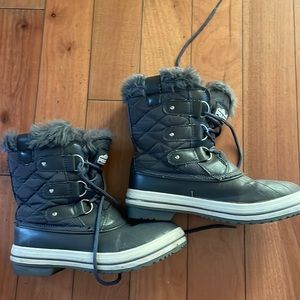 Polar quilted rain and snow boots with faux fur
